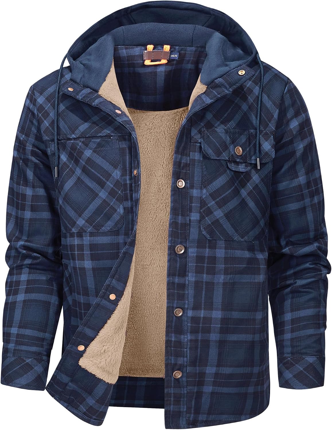 Men's Outdoor Casual Vintage Long Sleeve Plaid Flannel Button Down Shirt Jacket