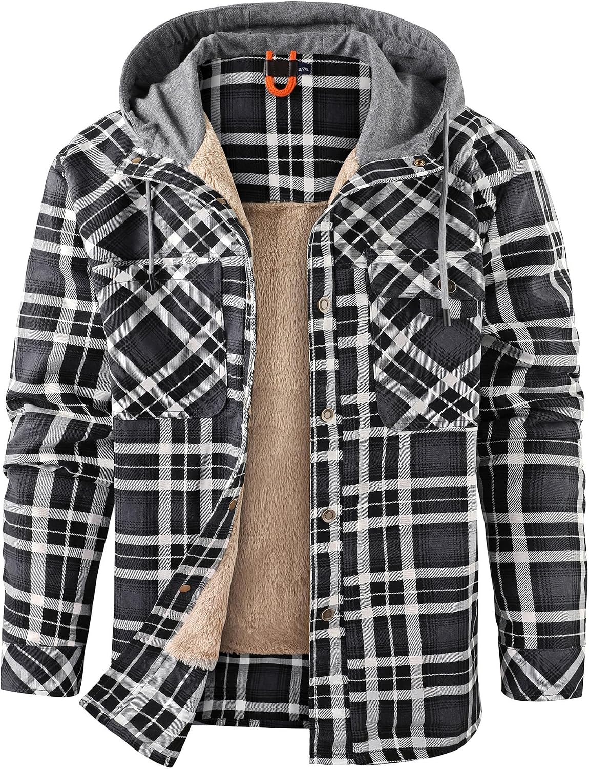Men's Outdoor Casual Vintage Long Sleeve Plaid Flannel Button Down Shirt Jacket
