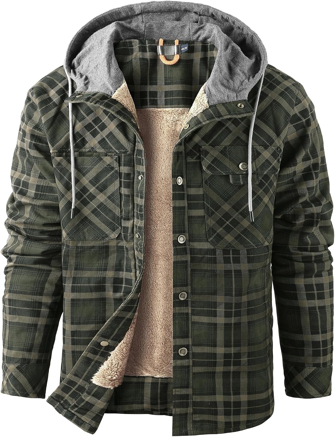 Men's Outdoor Casual Vintage Long Sleeve Plaid Flannel Button Down Shirt Jacket