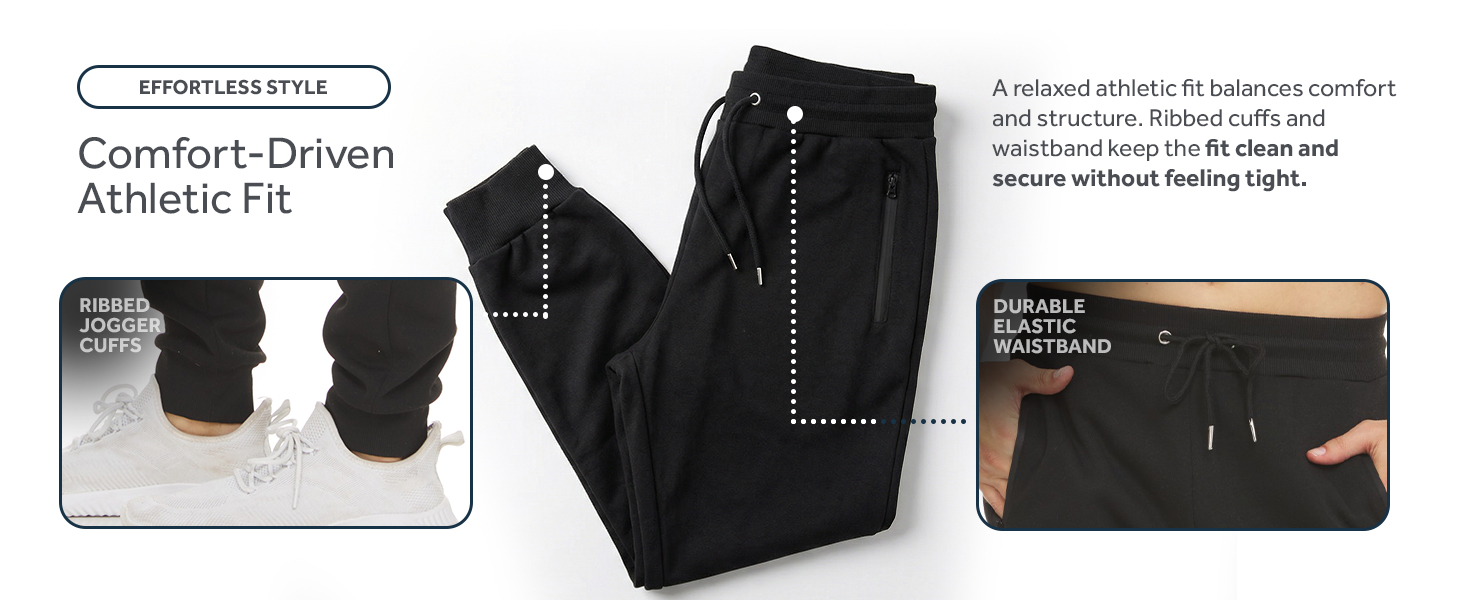 Pure Champ, Men&amp;#39;s Fleece Joggers. Comfort-Driven Athletic Dit with ribbed cuffs and waistband