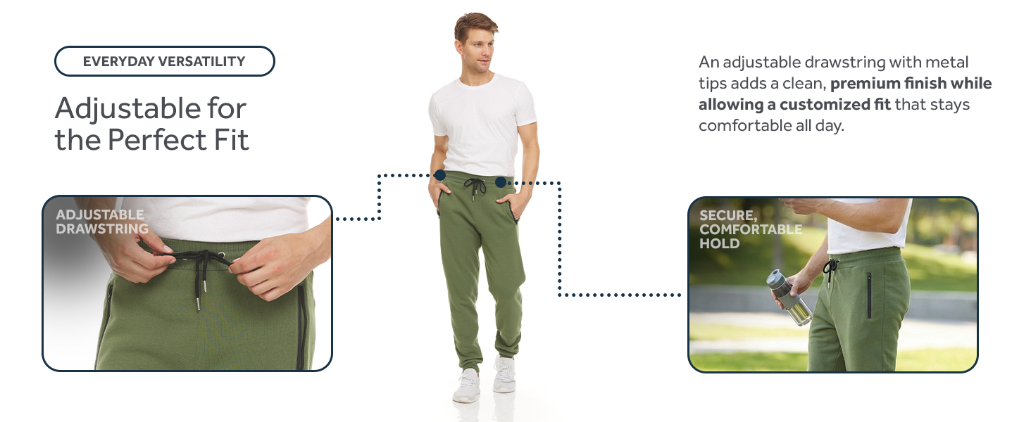 Pure Champ, Men&amp;#39;s Fleece Joggers. Adjustable drawstrings for a perfect fit