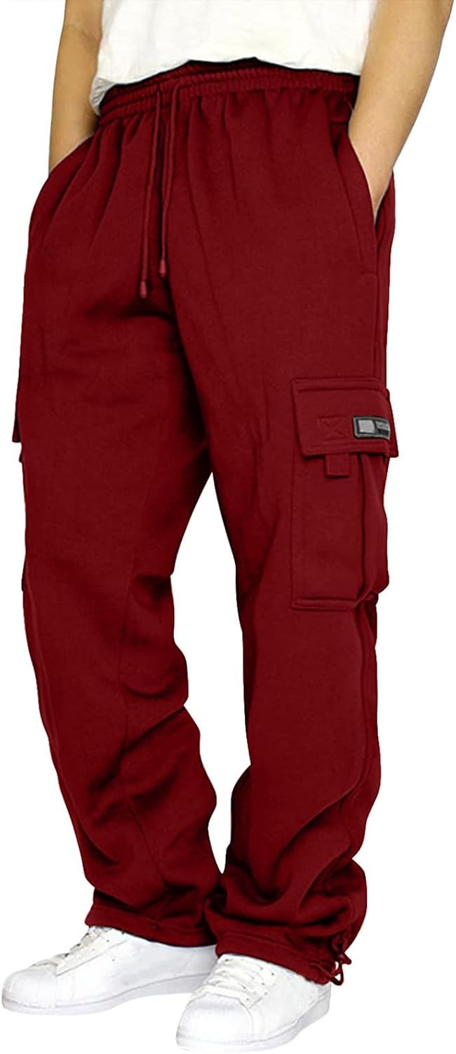 Men's Cargo Sweatpants Joggers Casual Pants with Pockets for Hiking Athletic Workout