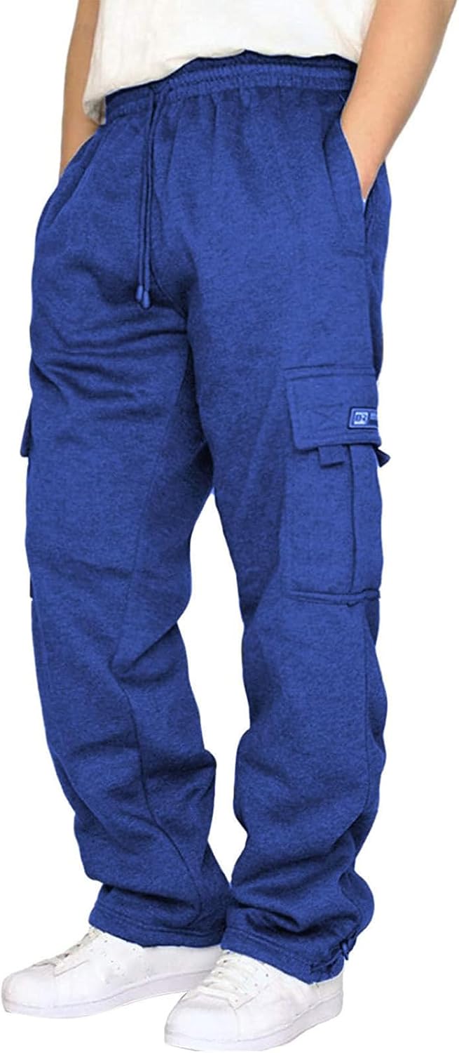 Men's Cargo Sweatpants Joggers Casual Pants with Pockets for Hiking Athletic Workout