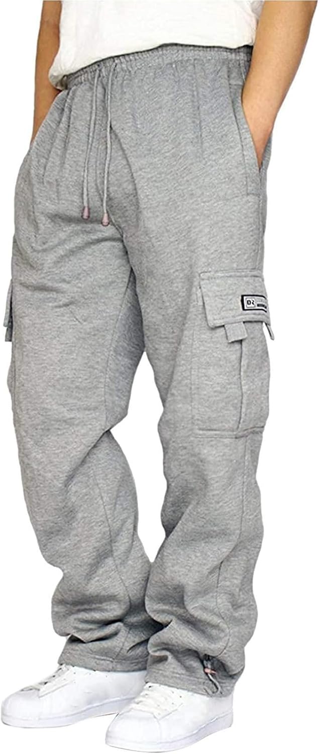 Men's Cargo Sweatpants Joggers Casual Pants with Pockets for Hiking Athletic Workout