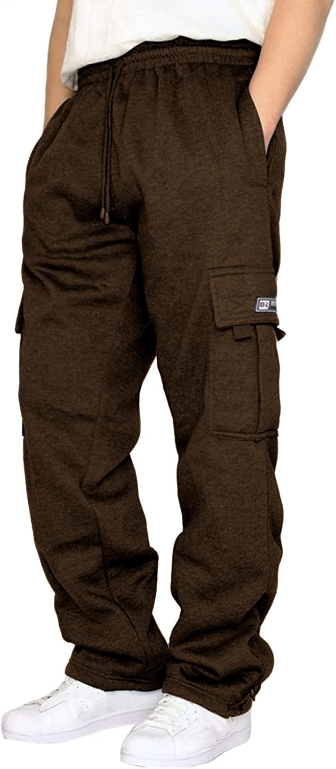 Men's Cargo Sweatpants Joggers Casual Pants with Pockets for Hiking Athletic Workout