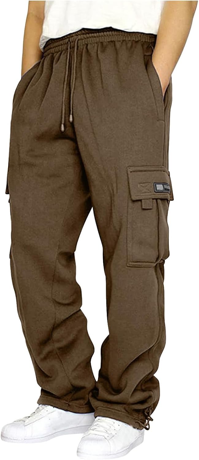 Men's Cargo Sweatpants Joggers Casual Pants with Pockets for Hiking Athletic Workout
