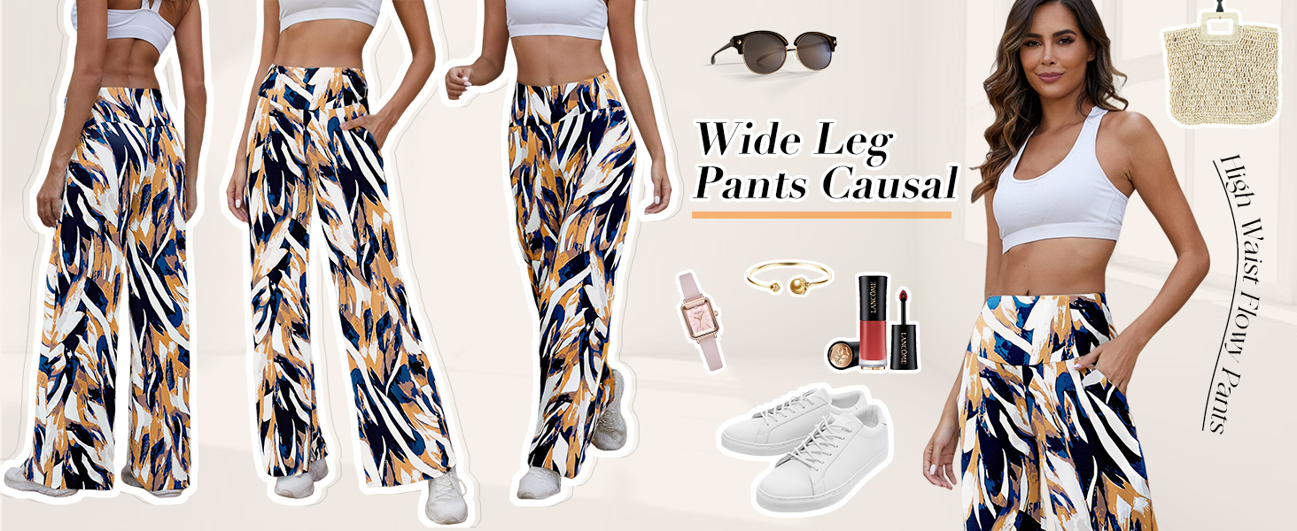 High waisted palazzo lounge pants