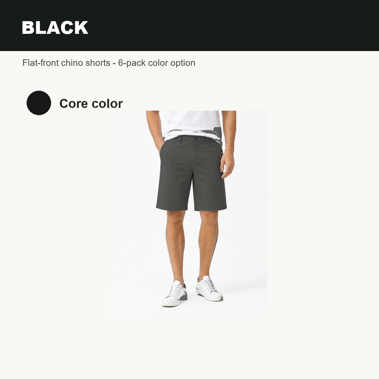 Pack & Save Men's Khaki Flat Front Chino Shorts, Stretch Casual Golf Shorts with Slant Pockets