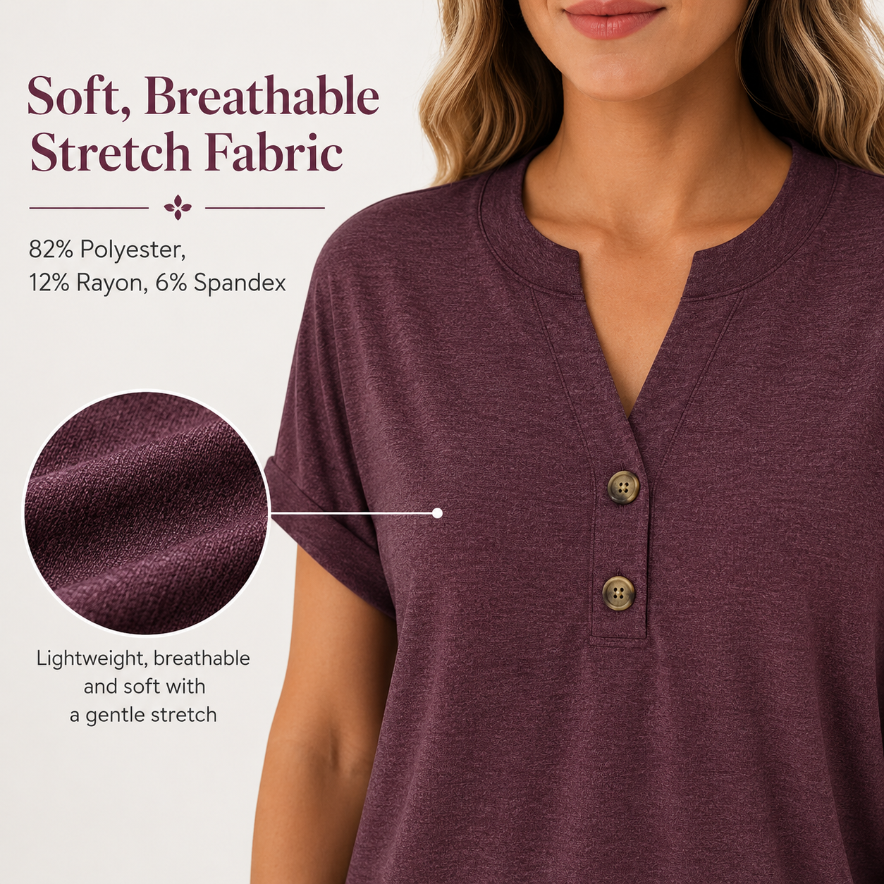 Rolled cuff sleeve and curved hem detail