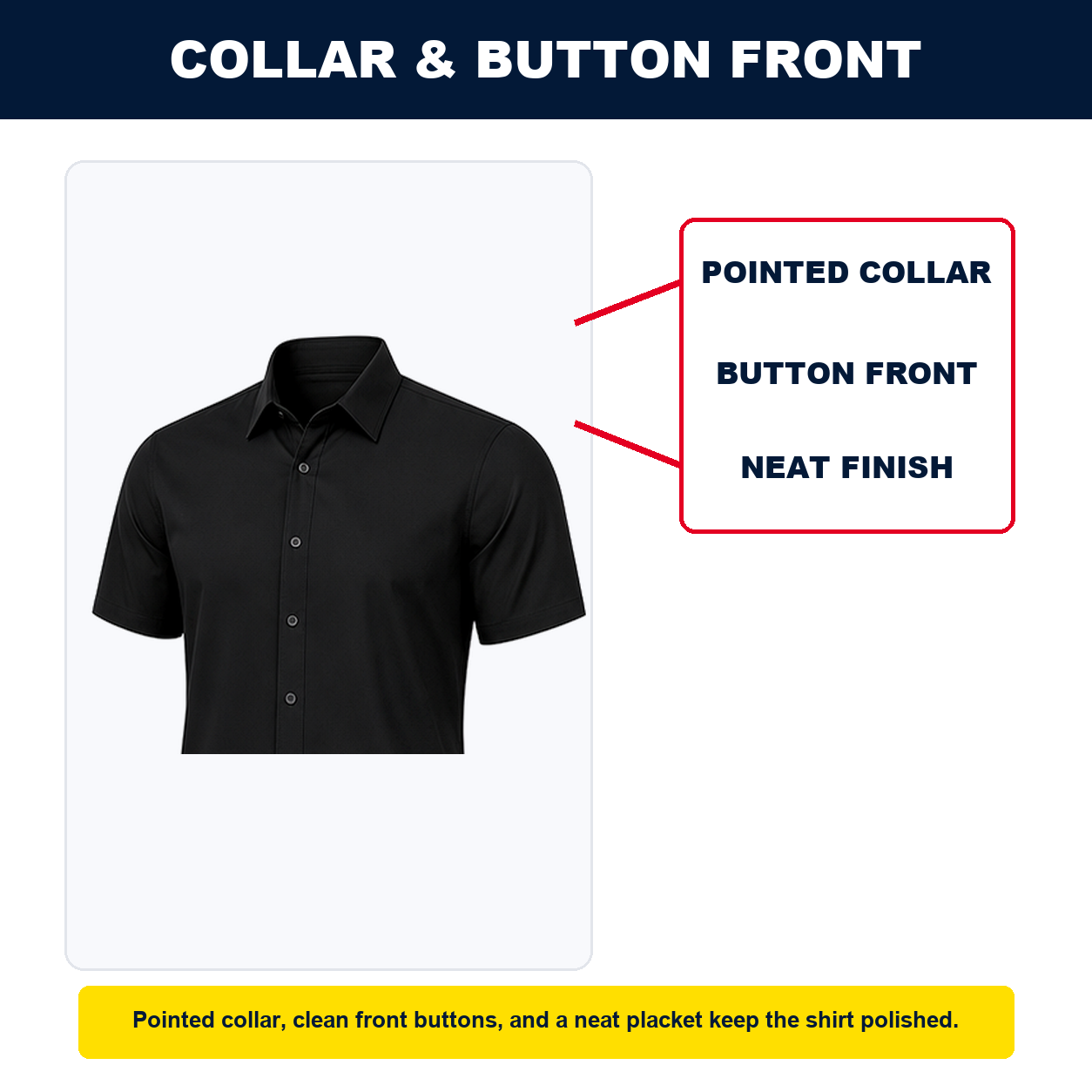 Pack & Save Men's Solid Short Sleeve Button-Up Shirt, Lightweight Collared Casual Business Shirt