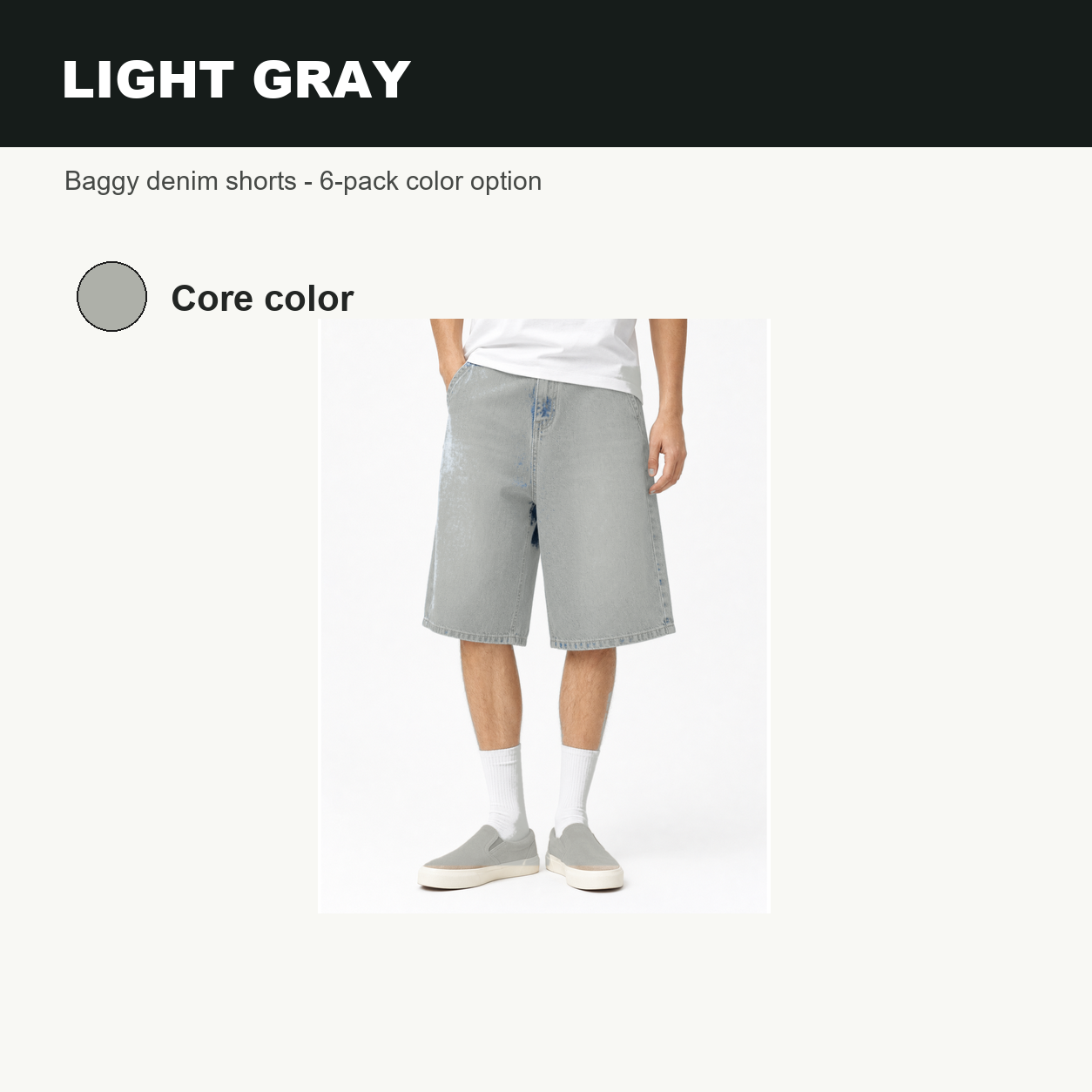 Pack & Save Men's Light Blue Baggy Denim Shorts, Washed Relaxed Fit Streetwear Jean Shorts