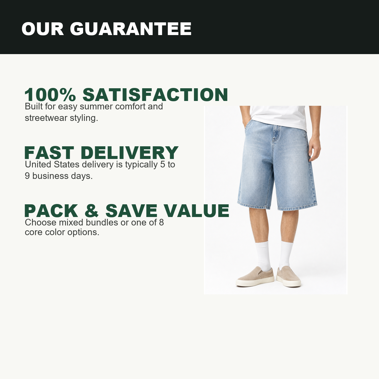 Pack & Save Men's Light Blue Baggy Denim Shorts, Washed Relaxed Fit Streetwear Jean Shorts