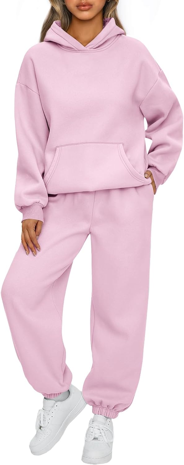 Womens 2 Piece Lounge Sweatsuit Sets Oversized Fall Hoodies & Baggy Jogger Sweatpants
