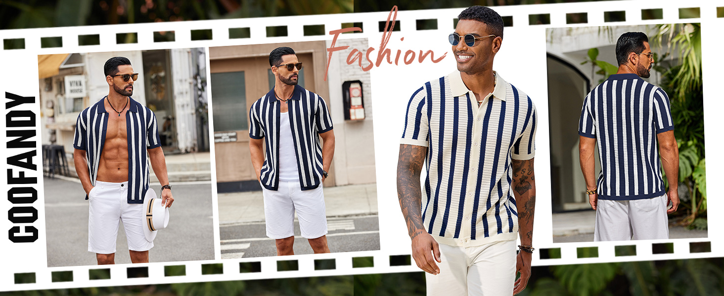 mens knit shirts short sleeve button down polo shirts fashion casaul summer beach shirts