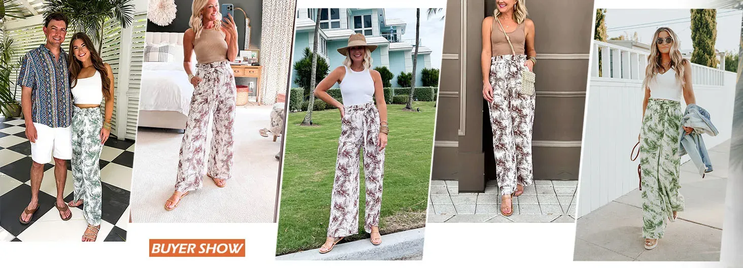 Fresh Leaf Print Pants