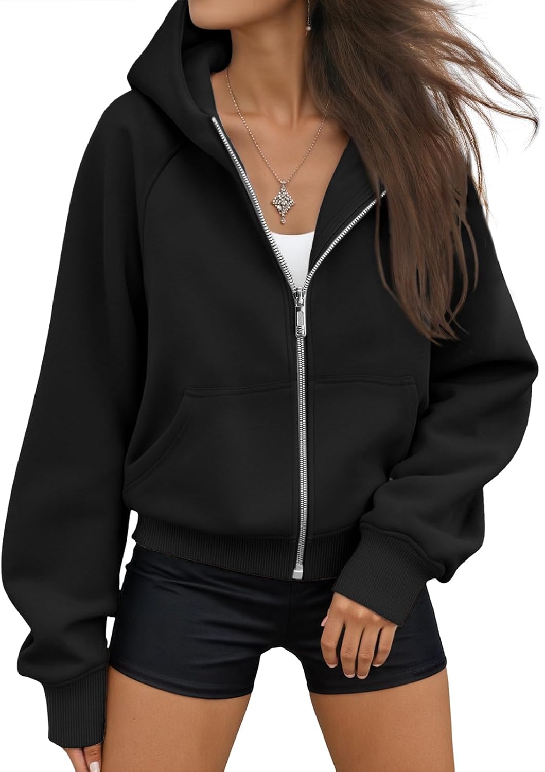 Womens Zip Up Hoodies Fleece Jackets Oversized Sweatshirts Fall Fashion Outfits 2026 Sweaters Winter Clothes
