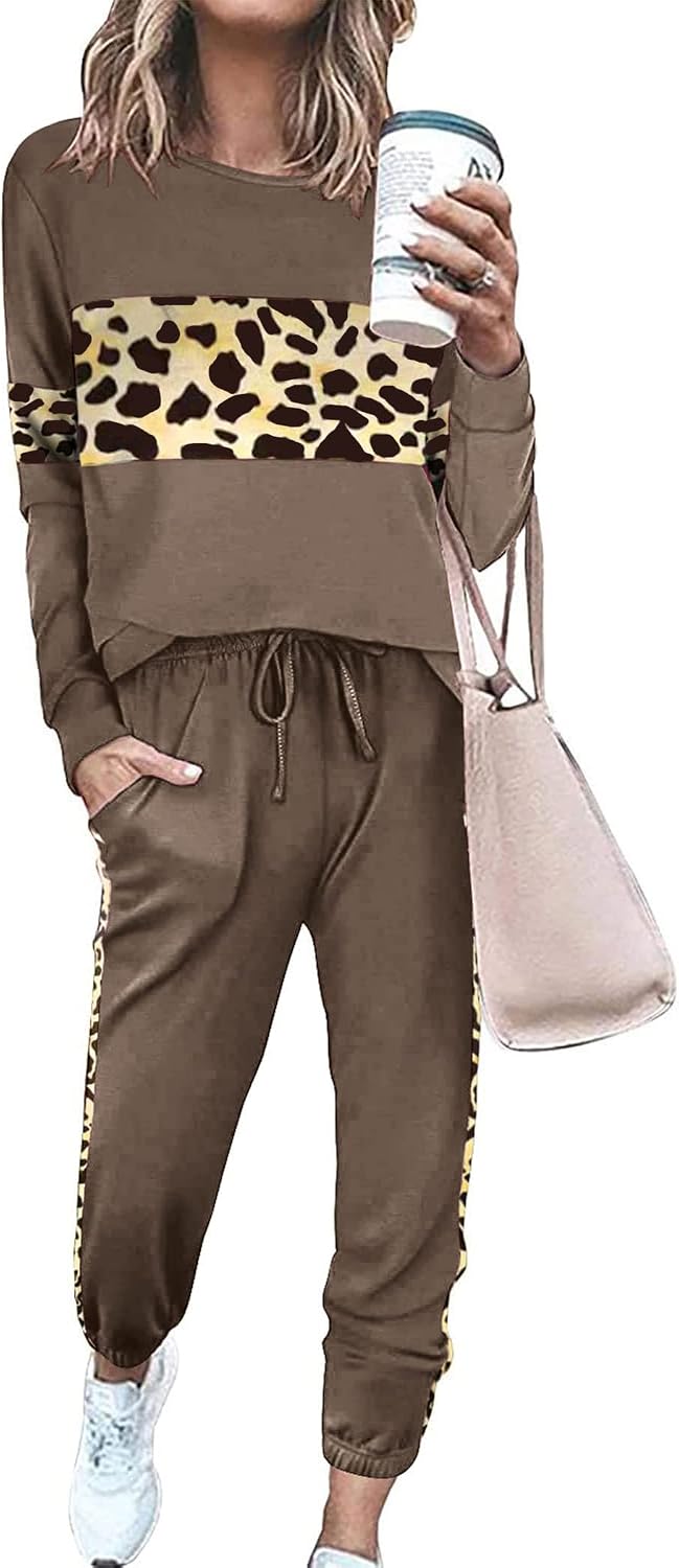 Womens 2 Piece Sets 2026 Long Sleeve Tops High Waisted Sweatpants Lounge Set Fall Fashion Travel Outfits