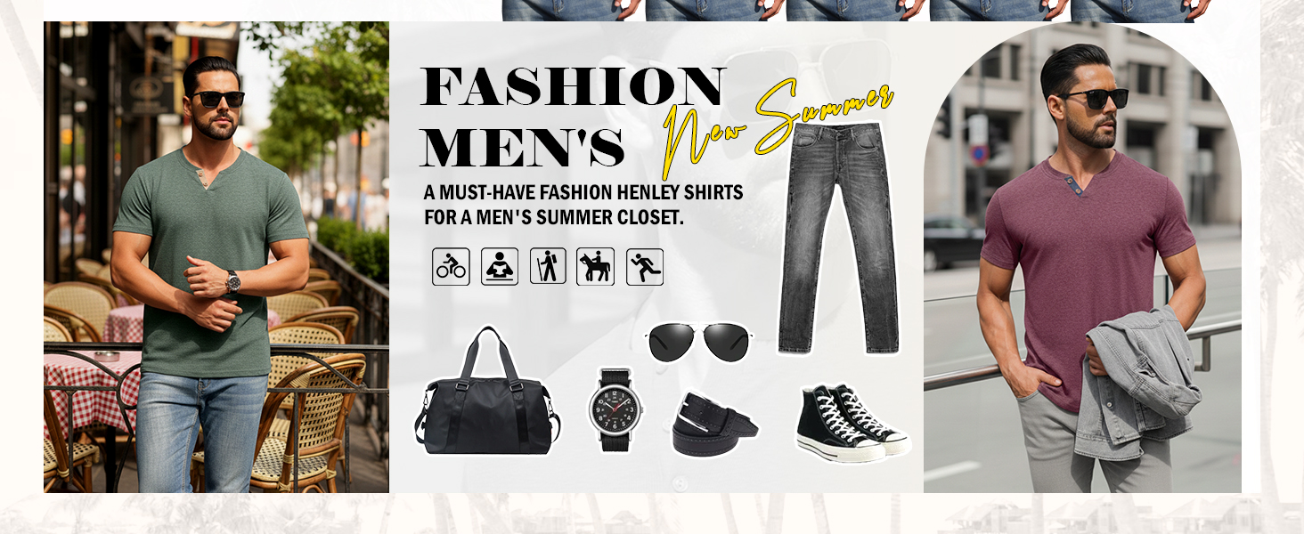 mens henley shirts short sleeve mens casual shirts