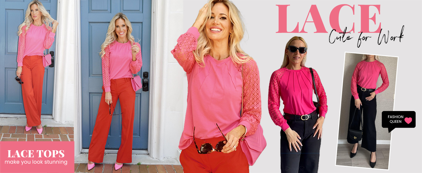 lace long sleeve tops for women