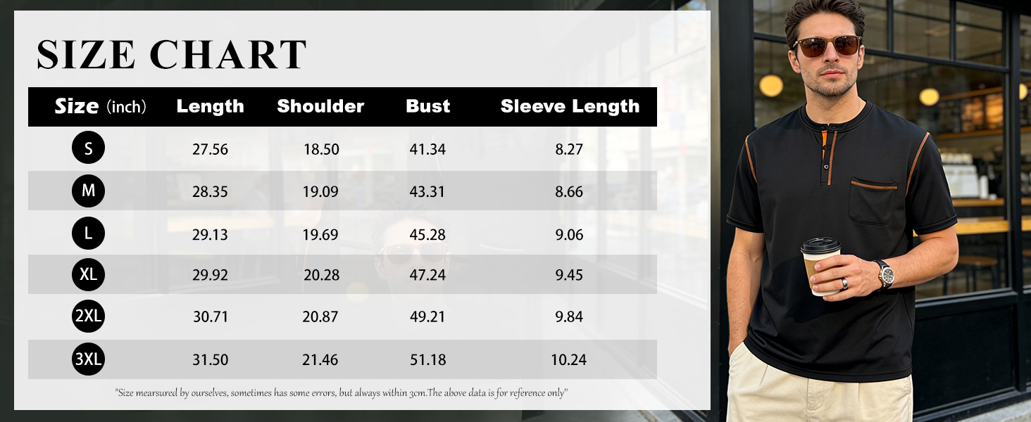 Men&amp;#39;s Henley Shirt Short Sleeve T-Shirt Casual Top Summer Lightweight Tee Shirts with Button