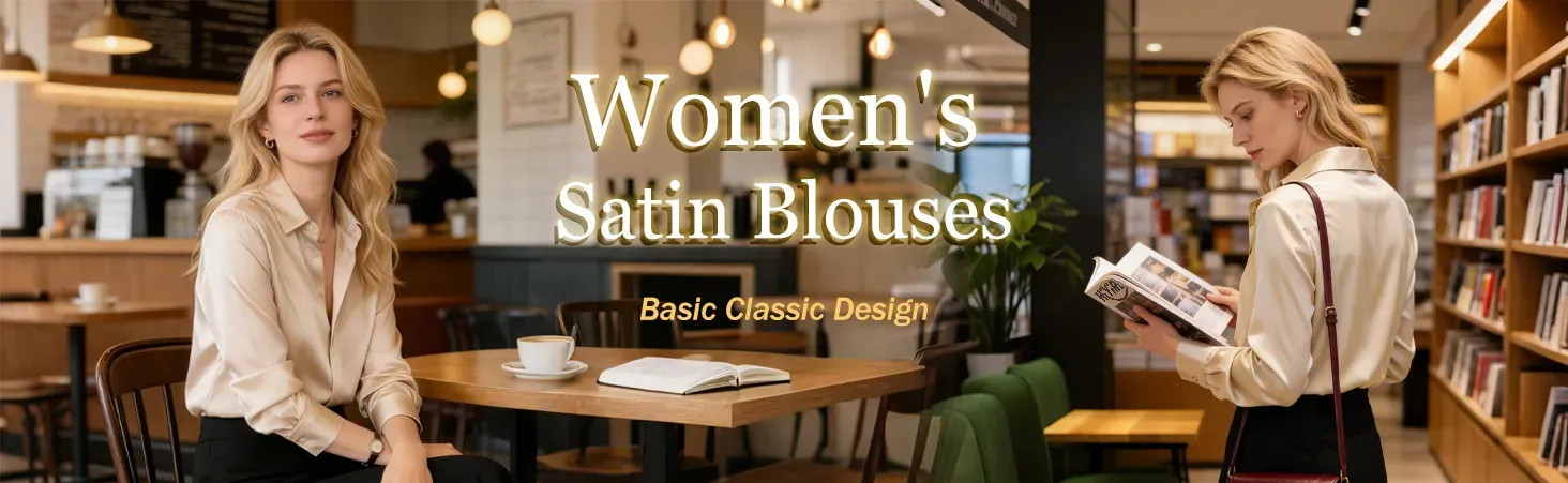 Women&amp;#39;s Satin Button Down Blouse