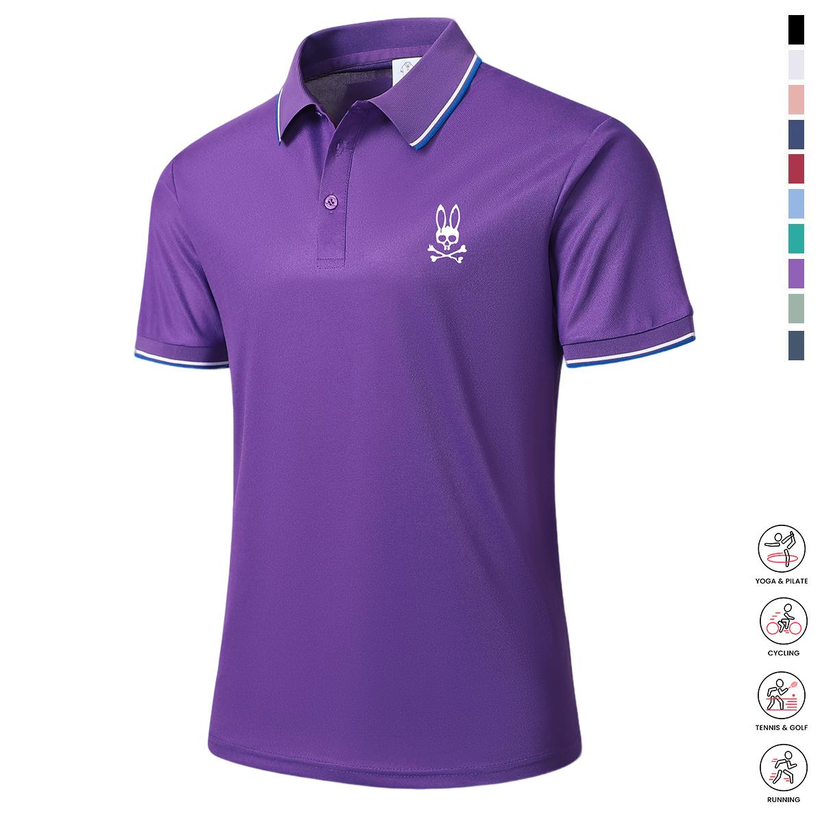 Men&rsquo;s casual short-sleeve polo shirt set, 4 pieces, mixed colors; printed polo shirts, breathable and cool, suitable for all seasons&mdash;an ideal choice for holiday gifts.,summerwins,father'sdaygifts Activewear Shortsleeve