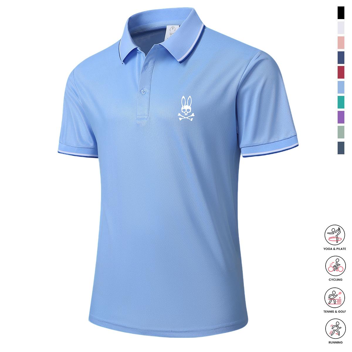 Men&rsquo;s casual short-sleeve polo shirt set, 4 pieces, mixed colors; printed polo shirts, breathable and cool, suitable for all seasons&mdash;an ideal choice for holiday gifts.,summerwins,father'sdaygifts Activewear Shortsleeve