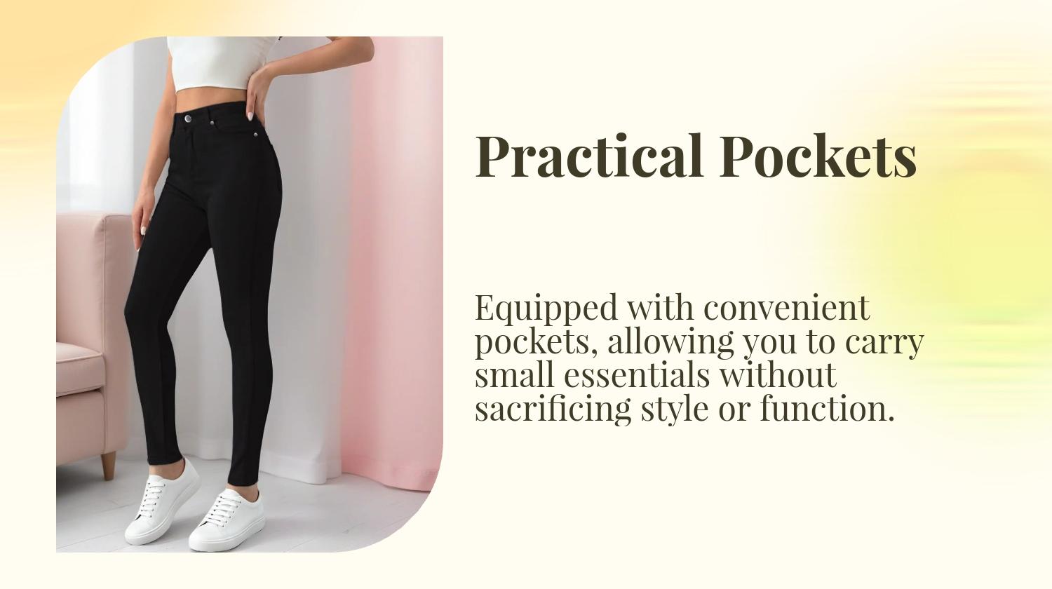Women's Button-Fly Skinny Pants with Pockets, Casual Pocket Waist, Casual, Slim, Comfy Pants for Daily Wear, Casual Sporty Trousers, Ladies' Casual Fitted Bottoms for All Seasons, Casual Soft Comfy (One Size Up is Recommended)