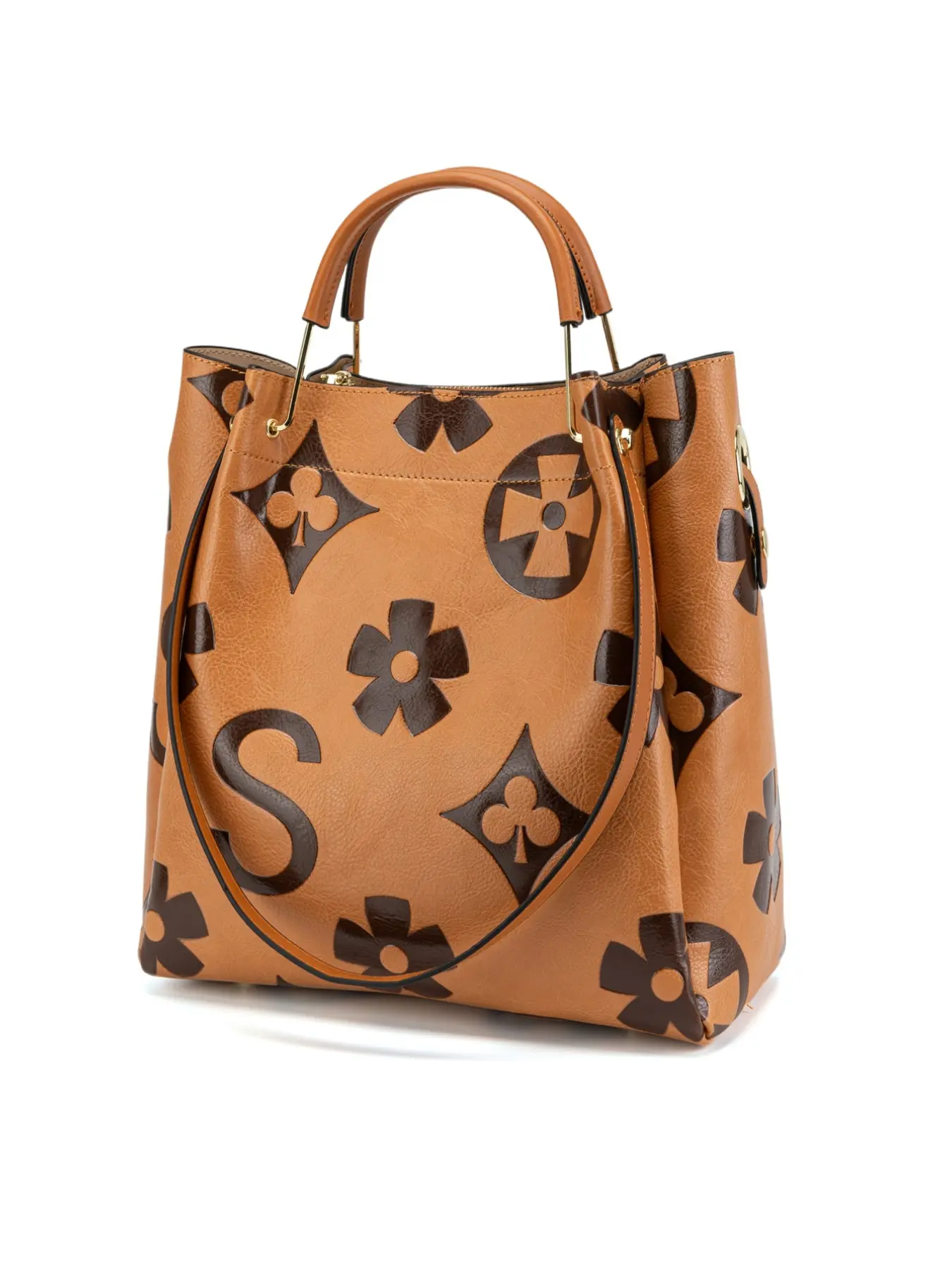 Floral Embossed Handbag Set for Women - Large & Crossbody