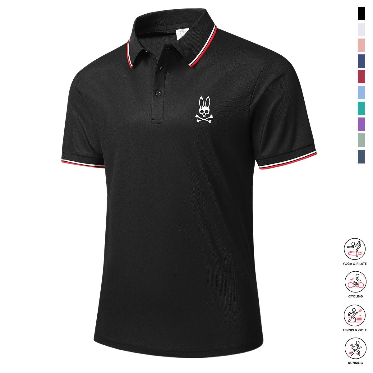 Men&rsquo;s casual short-sleeve polo shirt set, 4 pieces, mixed colors; printed polo shirts, breathable and cool, suitable for all seasons&mdash;an ideal choice for holiday gifts.,summerwins,father'sdaygifts Activewear Shortsleeve