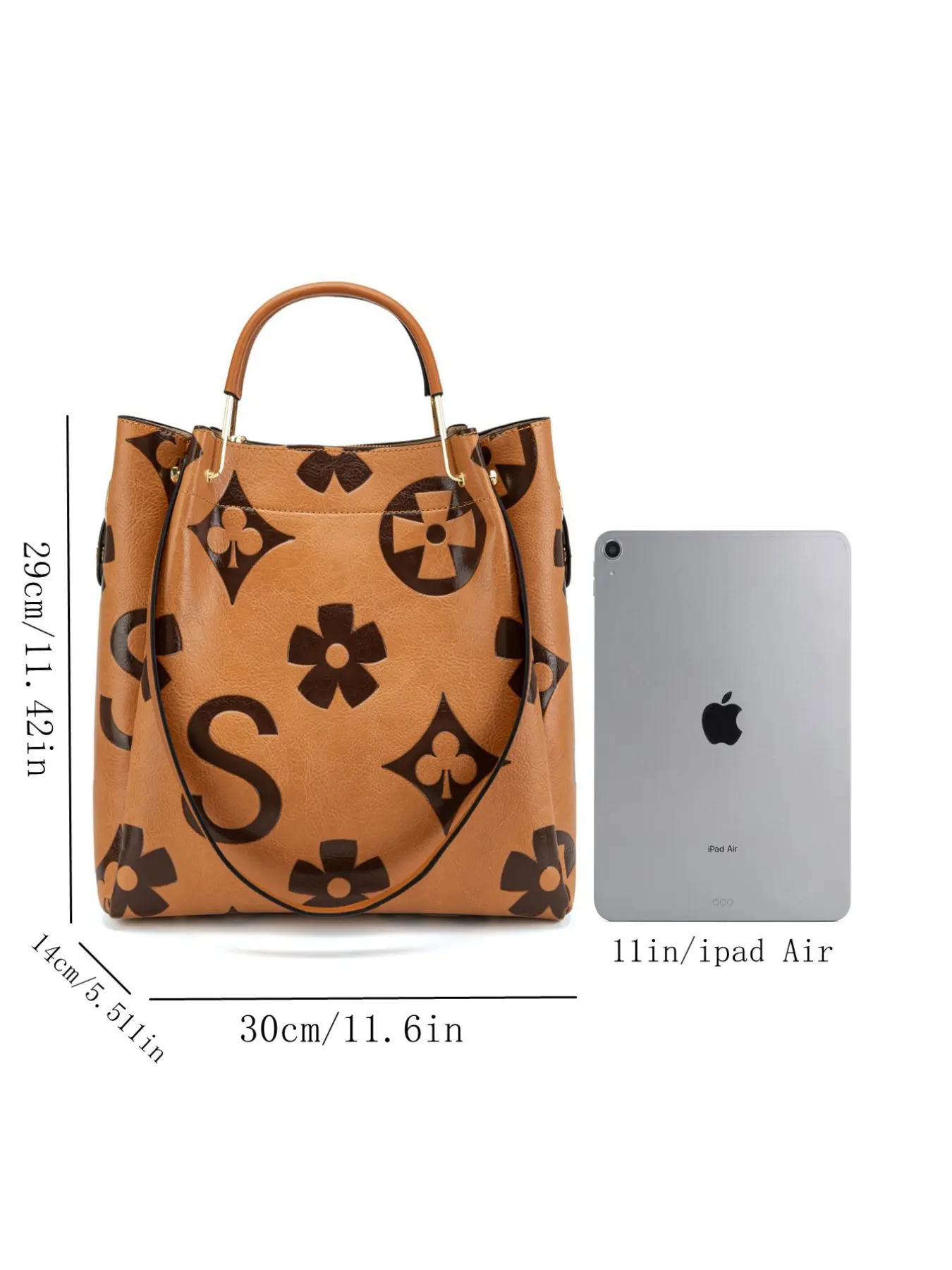 Floral Embossed Handbag Set for Women - Large & Crossbody