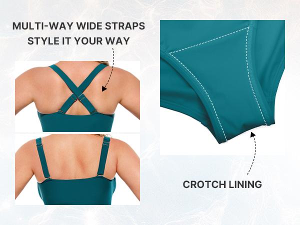 Shapellx HighWaist Swimwear Sculpting Two-Piece Bikinis Set with Bust-Defining Crisscross Top & High-Waisted Brief for Flattering Silhouette Swim Bodysuit Set Swim Shapewear