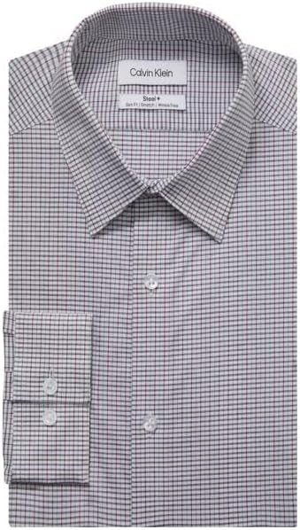 Calvin Klein Mens Dress Shirts Non Iron Stretch Regular Fit Check