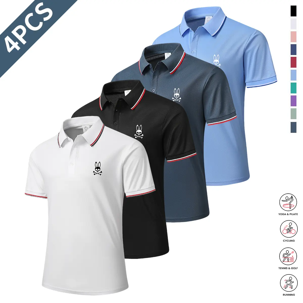 🔥Flash sale🔥 Men’s 4-Piece Colorful Polo Shirt Set for All Seasons