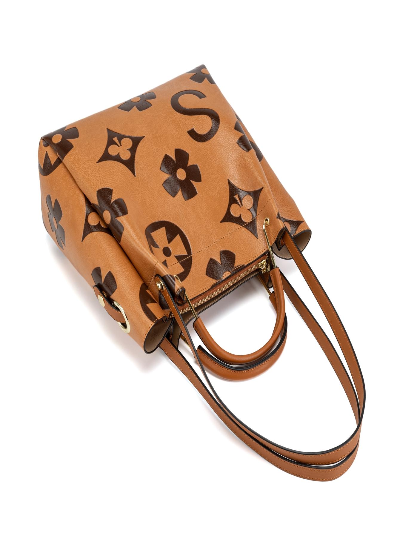 Women's Fashionable Vintage Floral Embossed Leather Handbag Set, Including Large Capacity Handbag & Crossbody Bag, Trendy Versatile Daily Commuting Bag Set
