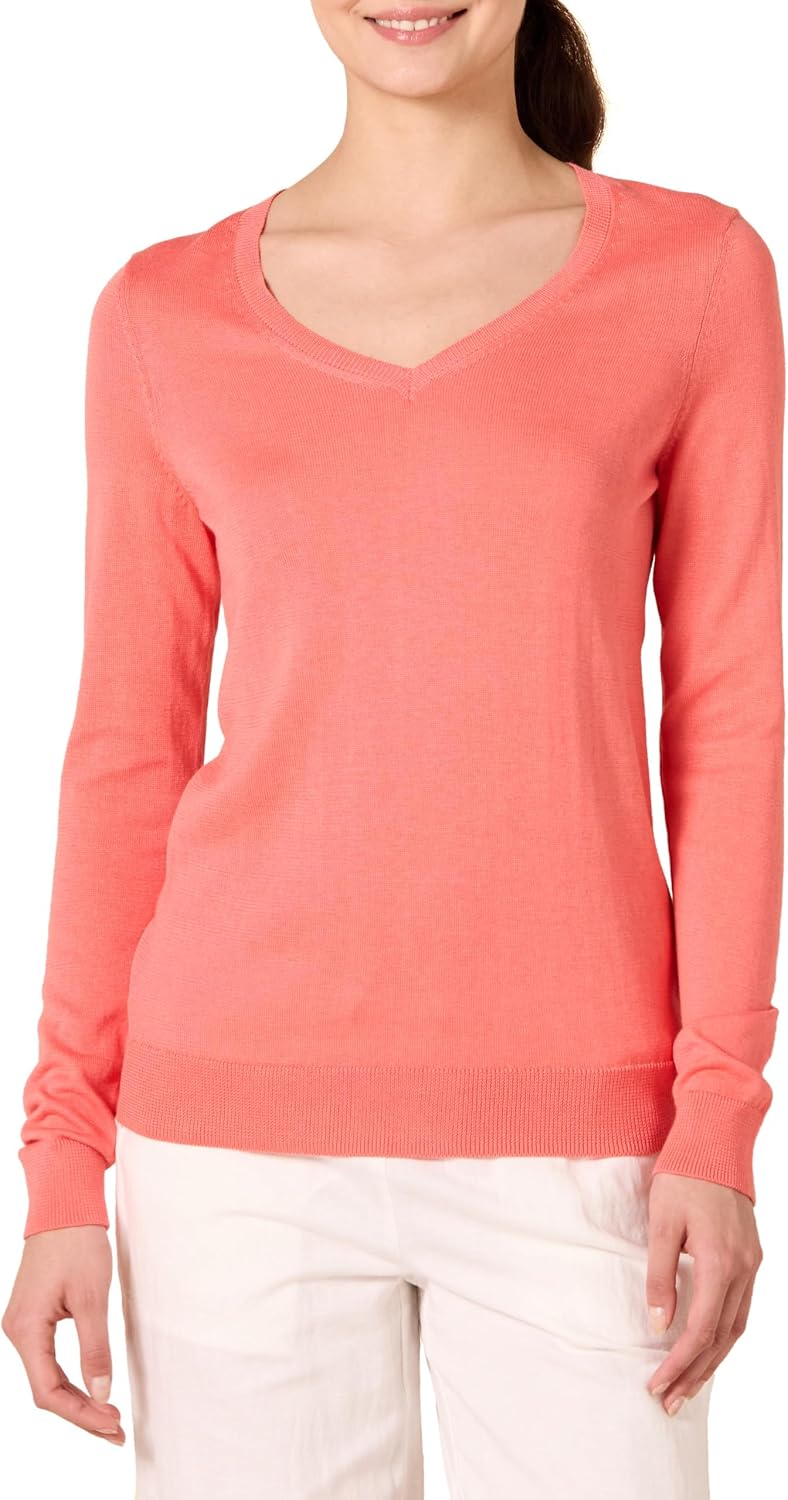 Women's Lightweight Long-Sleeve V-Neck Sweater