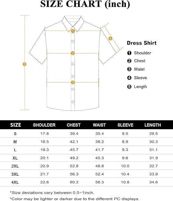 Men's Stretch Dress Shirts Short Sleeve Slim Fit Business Casual Button Down Shirts Muscle Fit Men's Dress Shirts Shortsleeve Menswear gifts for dad Top Plain