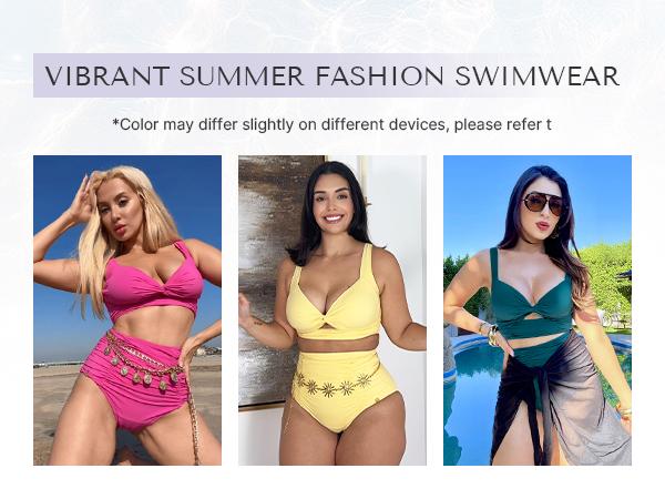 Shapellx HighWaist Swimwear Sculpting Two-Piece Bikinis Set with Bust-Defining Crisscross Top & High-Waisted Brief for Flattering Silhouette Swim Bodysuit Set Swim Shapewear