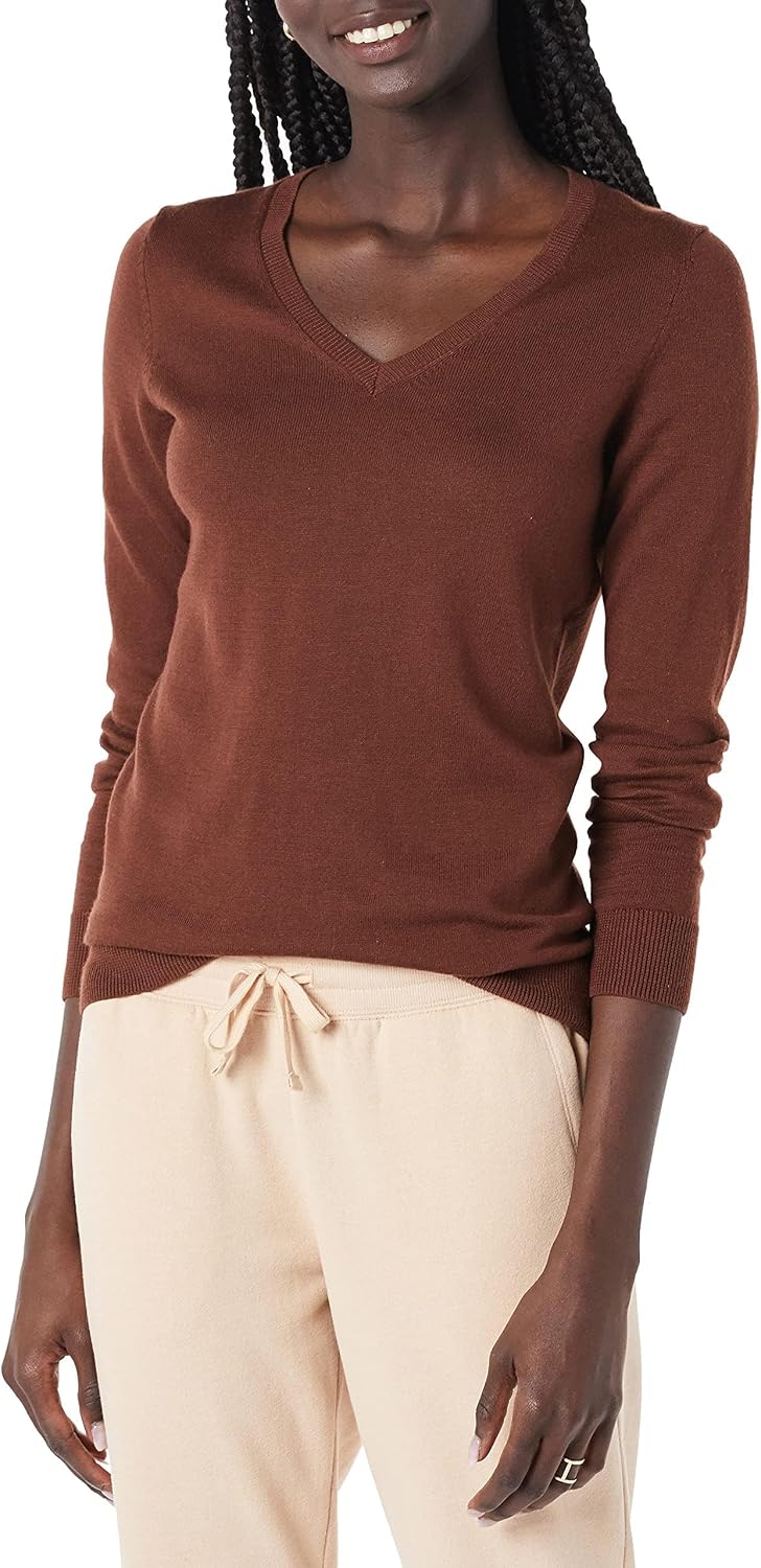 Women's Lightweight Long-Sleeve V-Neck Sweater
