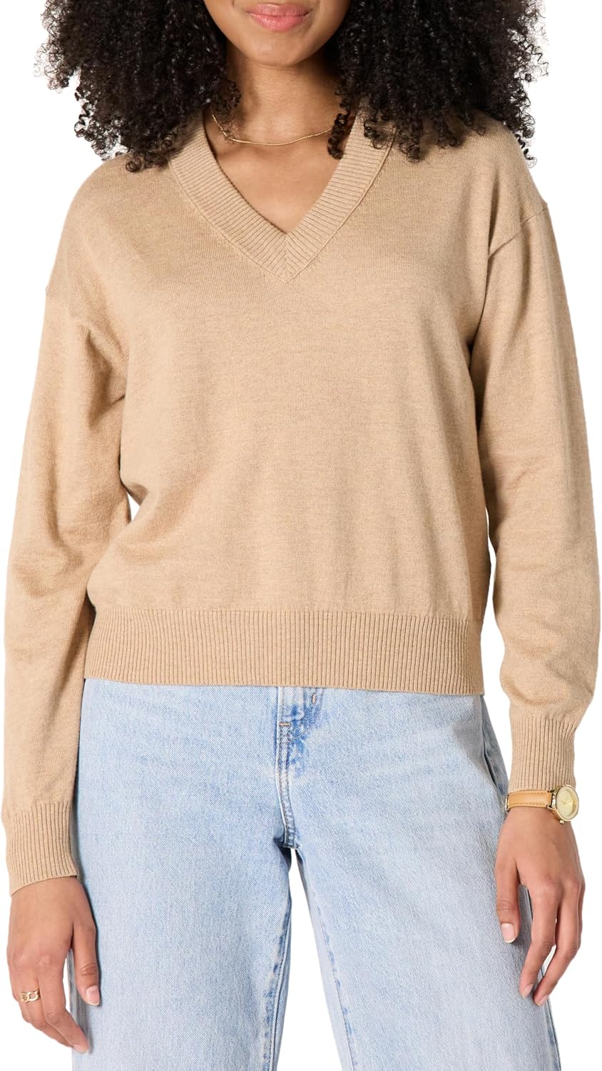 Women's Lightweight Long-Sleeve V-Neck Sweater
