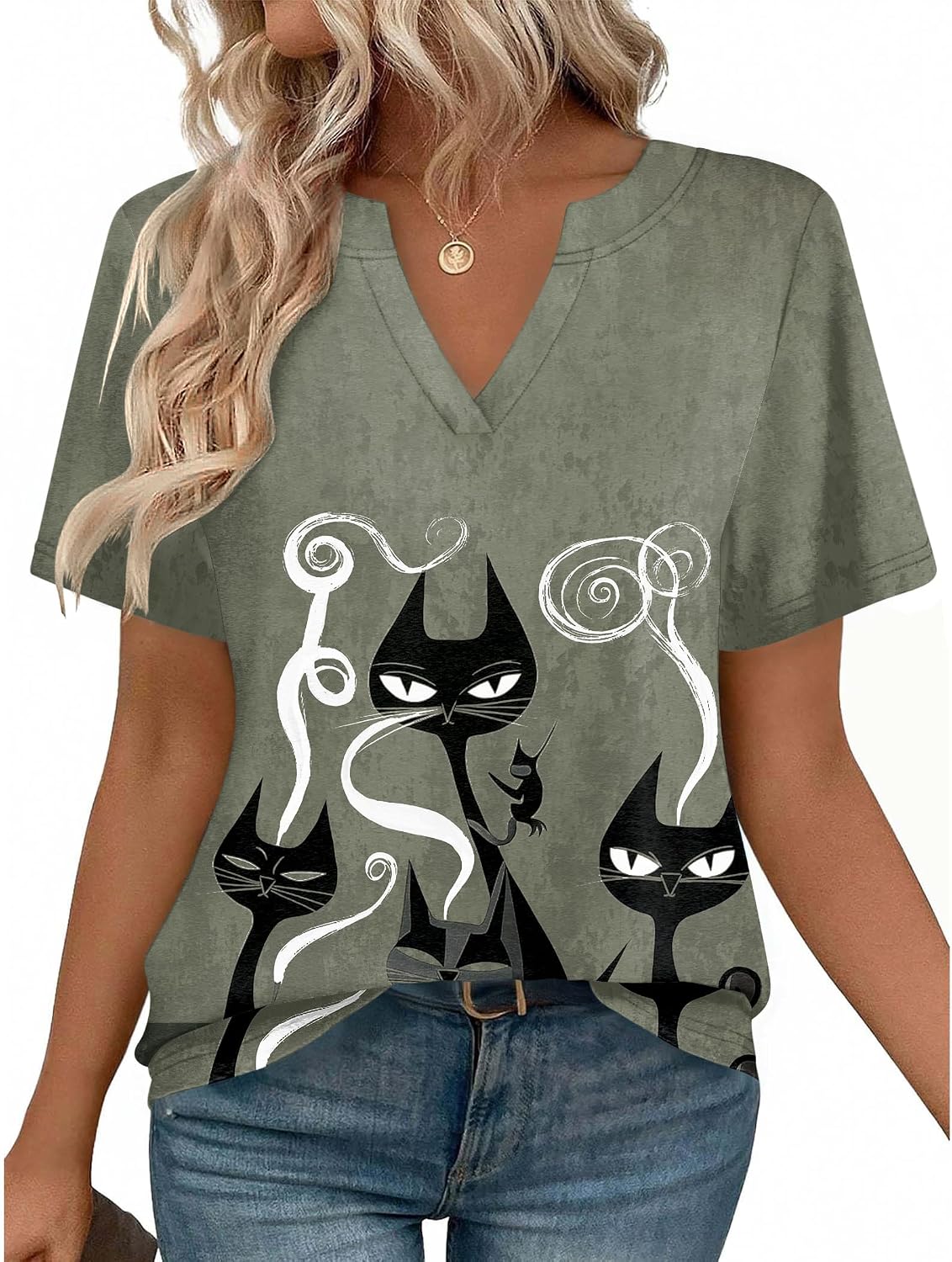 Womens Tops Short Sleeve V Neck Tee Shirts Cute Dressy Casual Clothing Business Work Blouse