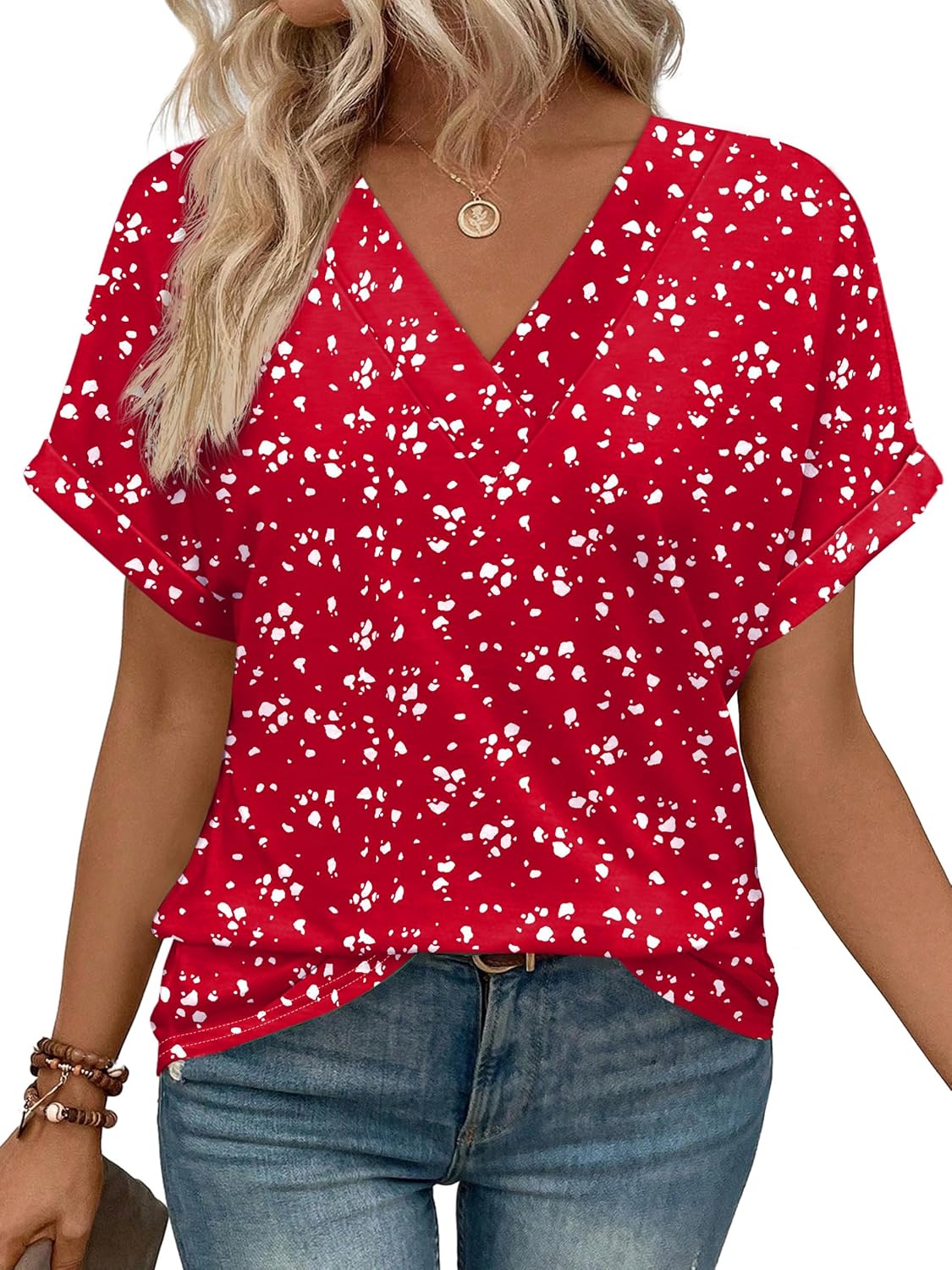 Womens Summer Tops Short Dolman Sleeve Shirts 2026 Fashion V Neck Outfits Clothes