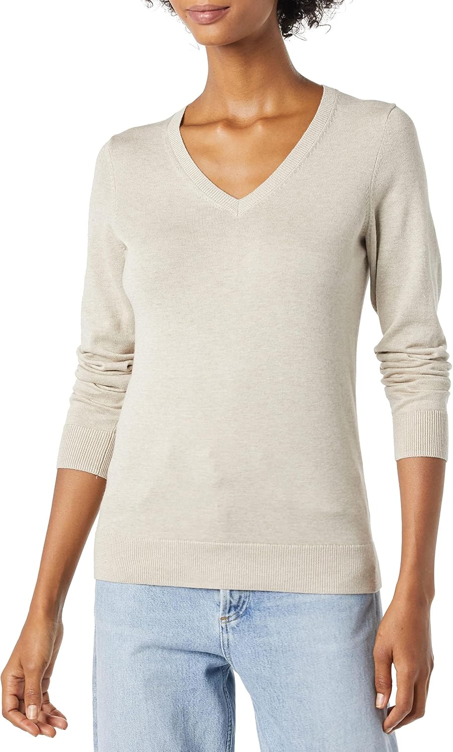 Women's Lightweight Long-Sleeve V-Neck Sweater