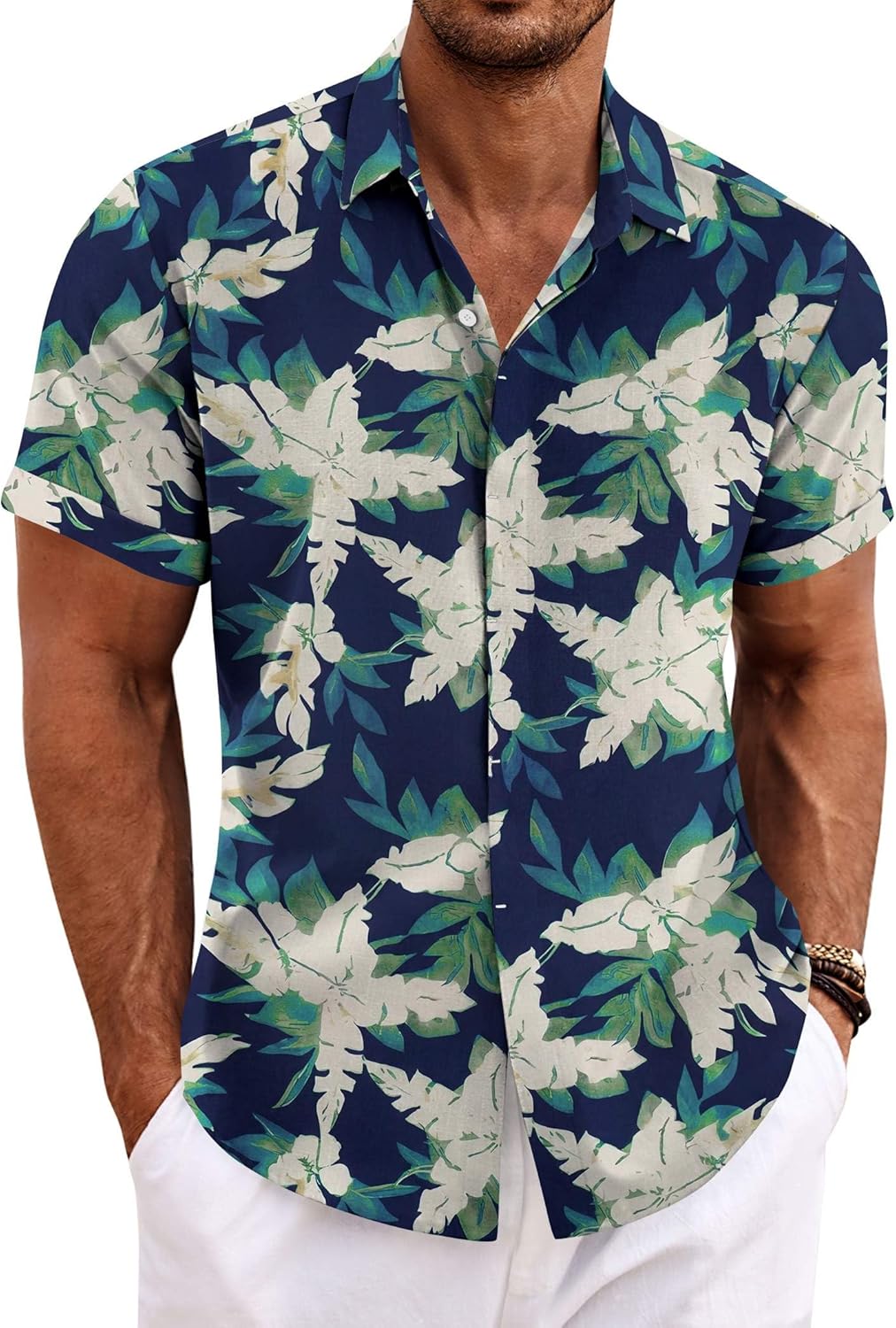 Men's Linen Shirts Short Sleeve Casual Shirts Button Down Shirt for Men Beach Summer Wedding Shirt