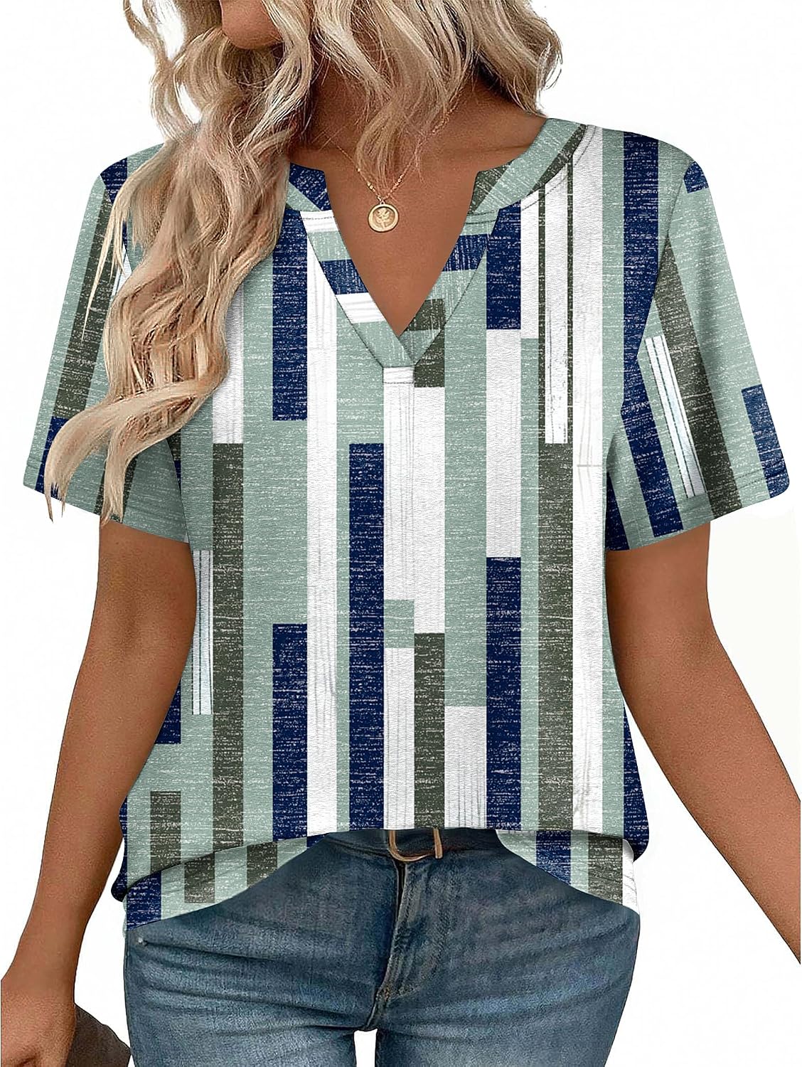 Womens Tops Short Sleeve V Neck Tee Shirts Cute Dressy Casual Clothing Business Work Blouse