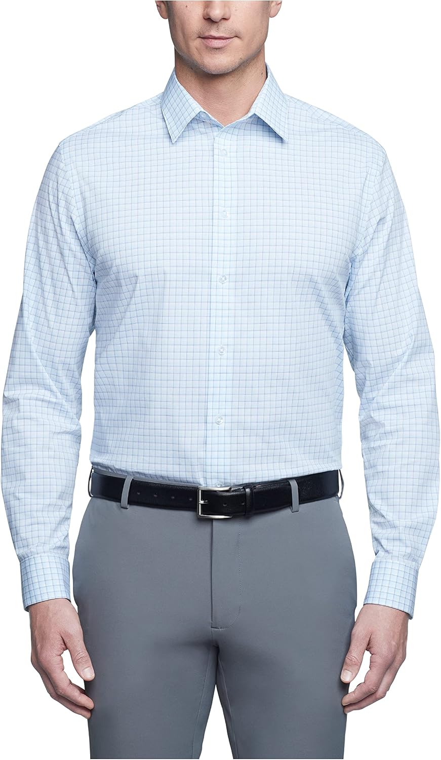 Calvin Klein Mens Dress Shirts Non Iron Stretch Regular Fit Check