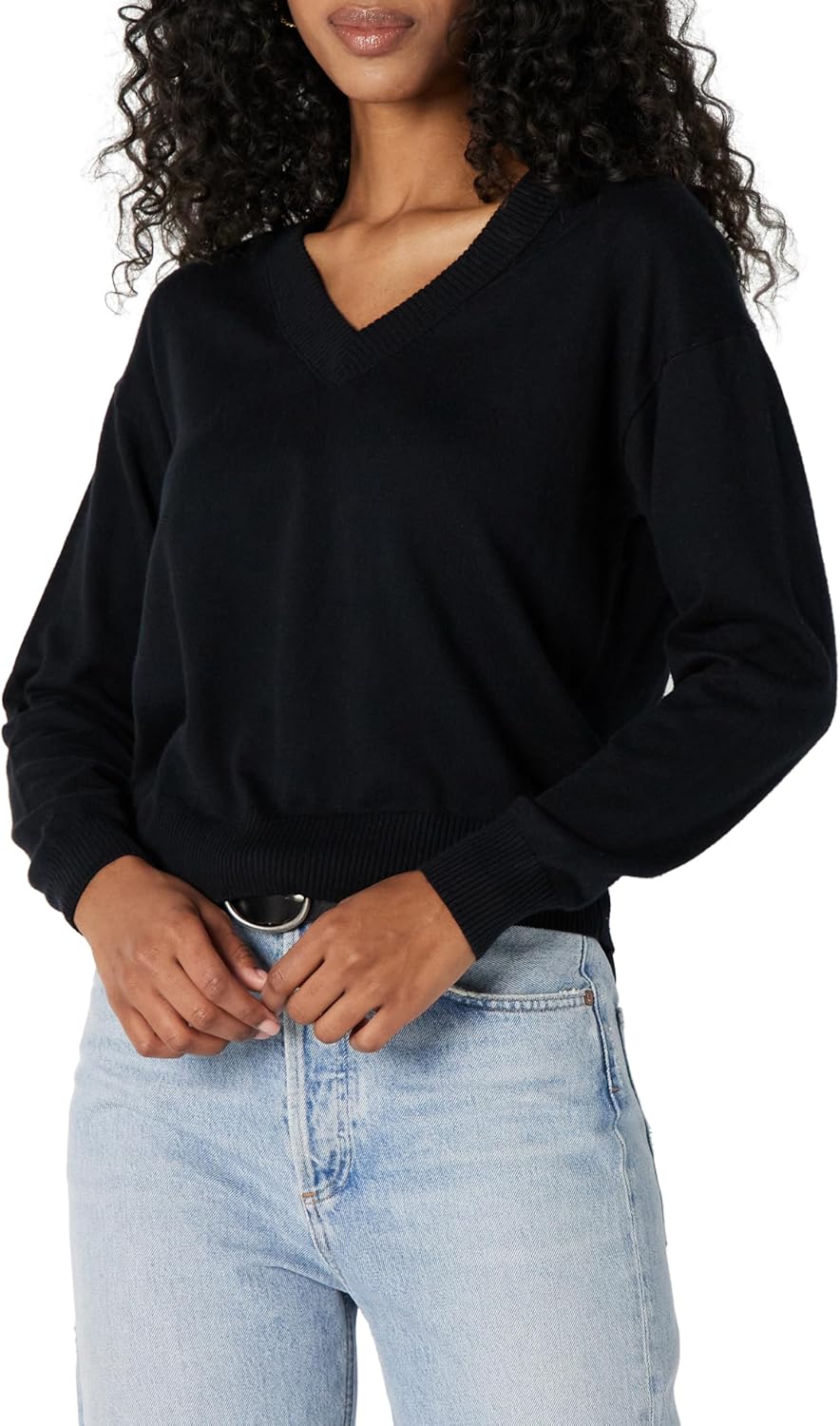 Women's Lightweight Long-Sleeve V-Neck Sweater