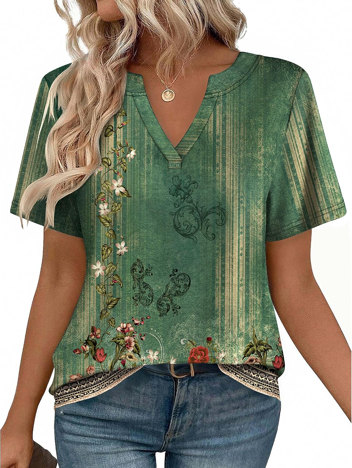 Womens Tops Short Sleeve V Neck Tee Shirts Cute Dressy Casual Clothing Business Work Blouse