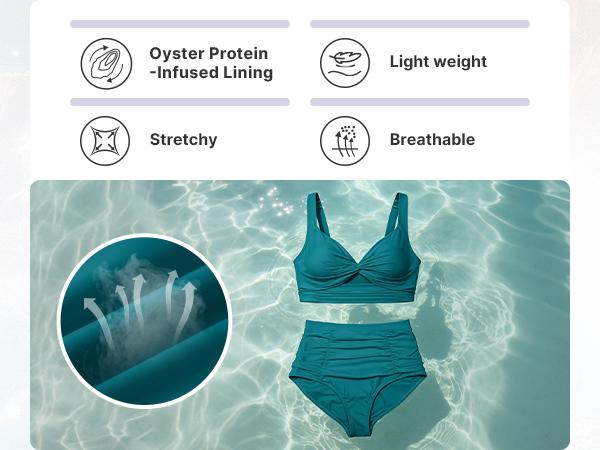 Shapellx HighWaist Swimwear Sculpting Two-Piece Bikinis Set with Bust-Defining Crisscross Top & High-Waisted Brief for Flattering Silhouette Swim Bodysuit Set Swim Shapewear