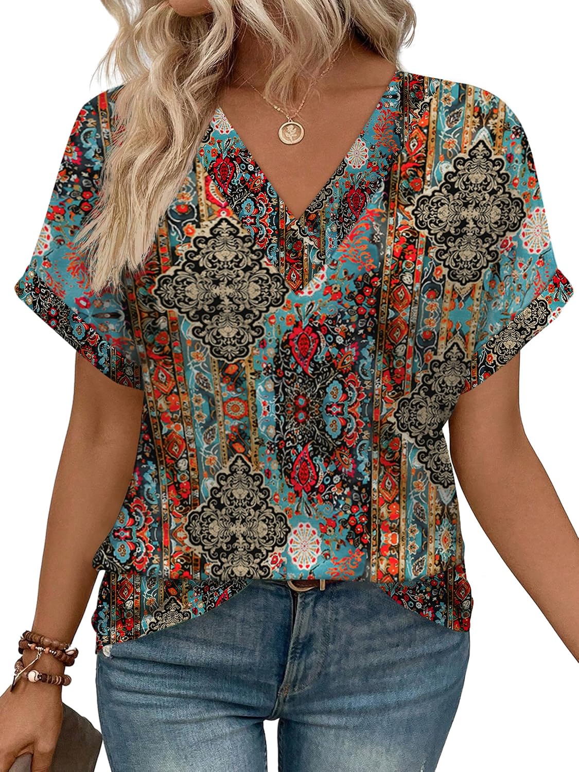 Womens Summer Tops Short Dolman Sleeve Shirts 2026 Fashion V Neck Outfits Clothes
